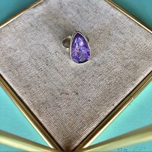 Charoite 925 silver ring